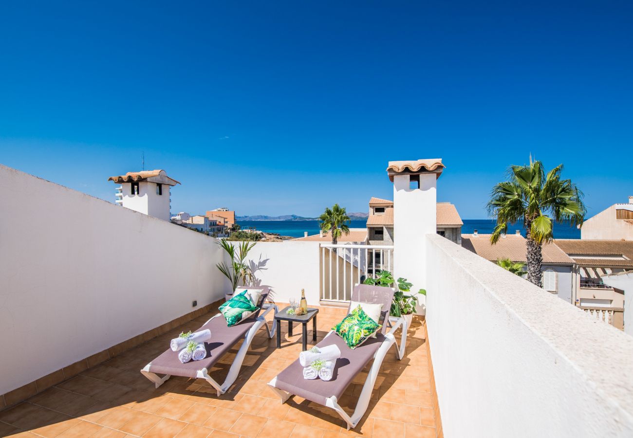 Maison avec terrasse vue mer à Can Picafort.